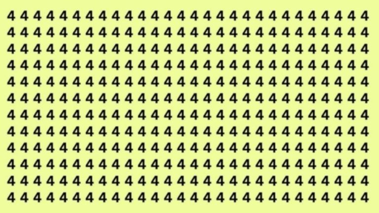 Optical Illusion Brain Test: If you have eagle eyes find 8 among the 4s within 30 Seconds