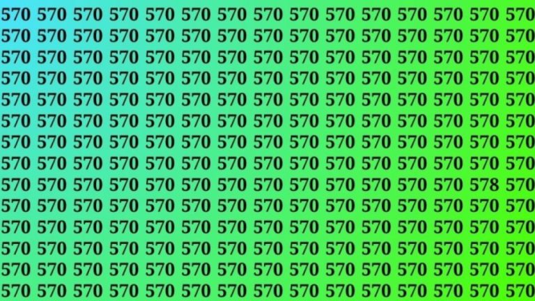 Observation Skills Test: If you have Keen Eyes Find the Number 578 among 570 in 15 Secs