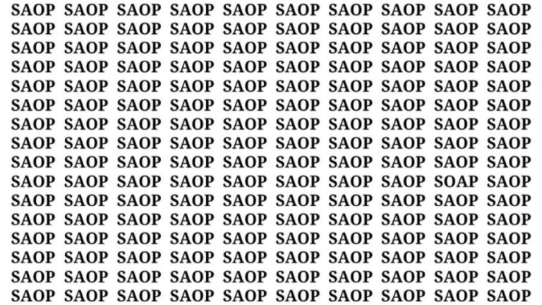 Brain Test: If you have Sharp Eyes Find the Word Soap in 15 Secs