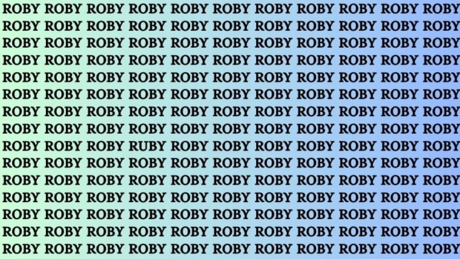 Brain Test: If you have Hawk Eyes Find the Word Ruby among Roby in 15 Secs