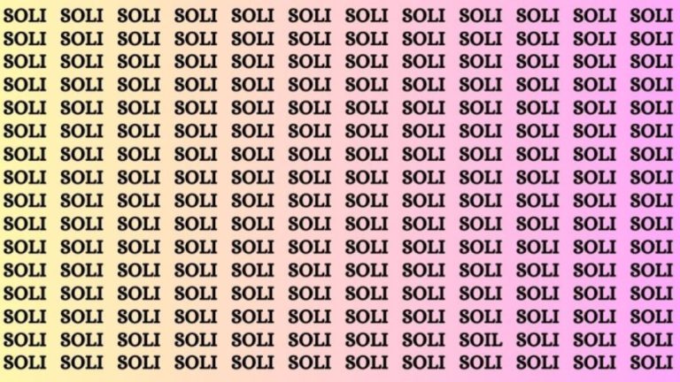 Brain Teaser: If you have Eagle Eyes Find the Word Soil in 12 Secs