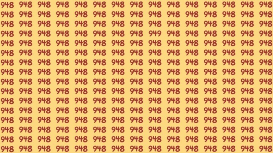 Observation Brain Test: If you have Keen Eyes Find the Number 949 among 948 in 15 Secs