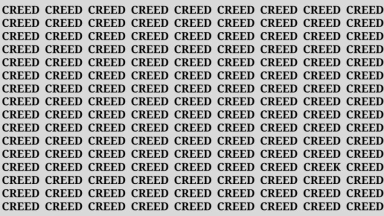 Brain Teaser: If you have Hawk Eyes Find the Word Creek in 12 Secs 