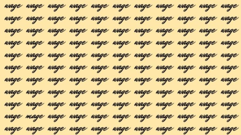 Optical Illusion: If you have Sharp Eyes find the Word Mage among Wage in 20 Secs