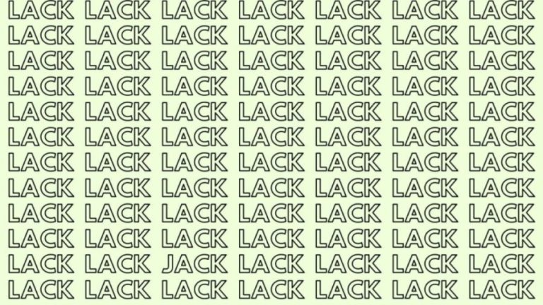 Optical Illusion: If you have Hawk Eyes find the Word Jack among Lack in 20 Secs