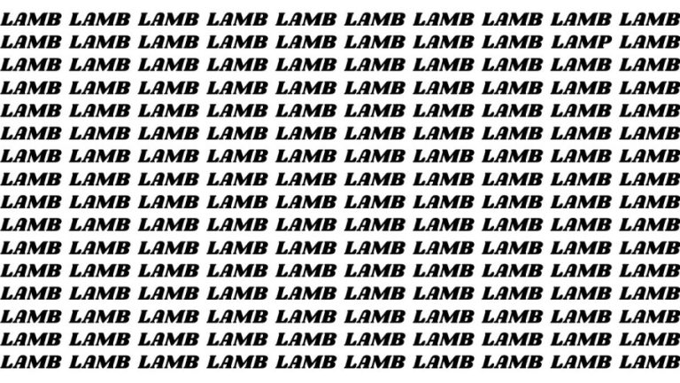 Brain Test: If you have Eagle Eyes Find the Word Lamp among Lamb in 12 Secs