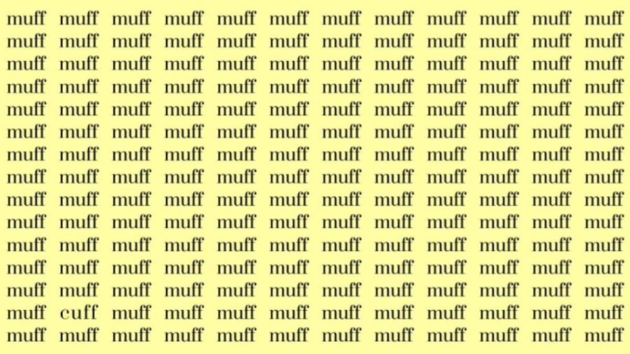 Optical Illusion: If you have Sharp Eyes find the Word Cuff among Muff in 15 Secs