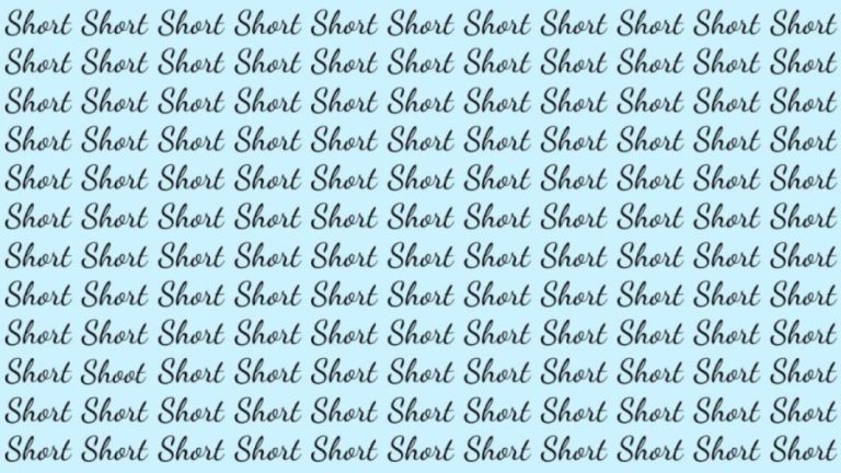 Optical Illusion: If you have Eagle Eyes find the Word Shoot among Short in 20 Secs