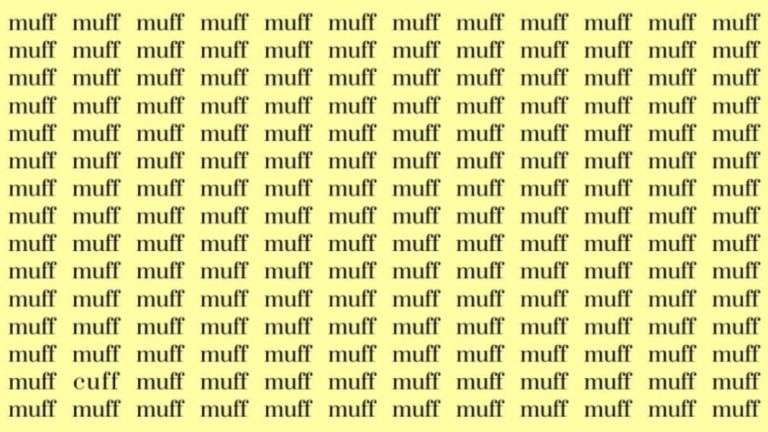 Optical Illusion Brain Test: If you have Sharp Eyes find the Word Cuff among Muff in 20 Secs