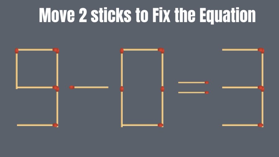 Brain Teaser: 9-0=3 Solve this Matchstick Puzzle in 10 Seconds