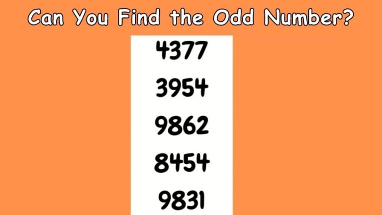 Brain Teaser – Can You Find the Odd Number? Number Puzzle