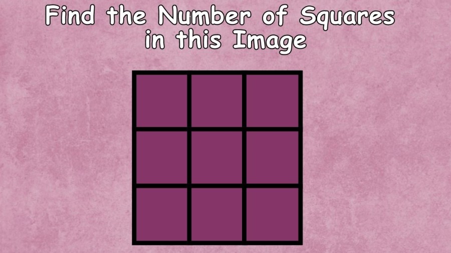 Brain Teaser Eye Test: Find the Number of Squares in this Image