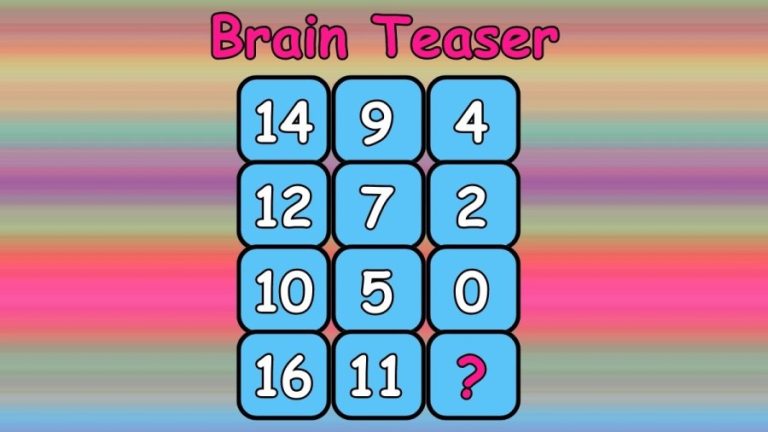 Brain Teaser Find The Missing Number Maths Test