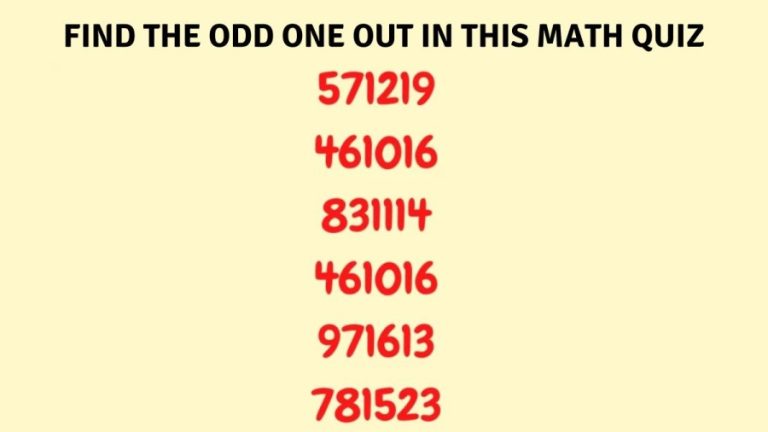 Brain Teaser – Find the Odd One Out in This Math Quiz