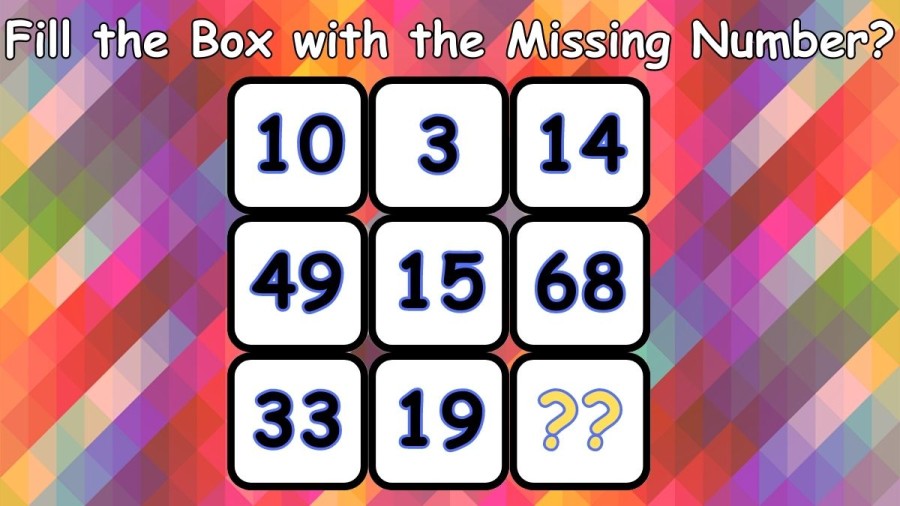 Brain Teaser IQ Test Fill the Box with the Missing Number?