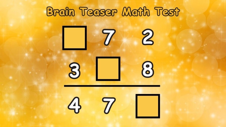 Brain Teaser Math Test: Fill the Boxes with the Missing Number