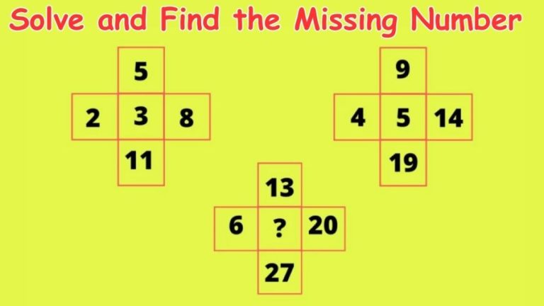 Brain Teaser: Solve and Find the Missing Number | Math Cross Puzzle