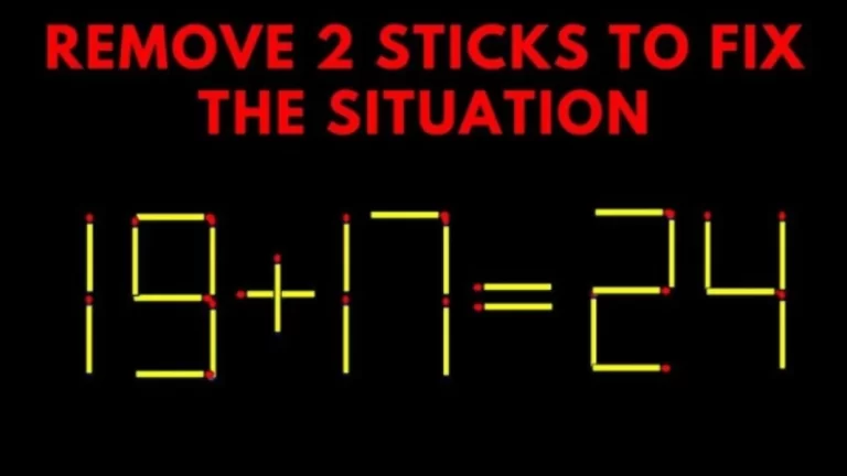 Brain Test: 19+17=20 Remove 2 Sticks To Fix The Situation || Brilliant Matchstick Puzzle