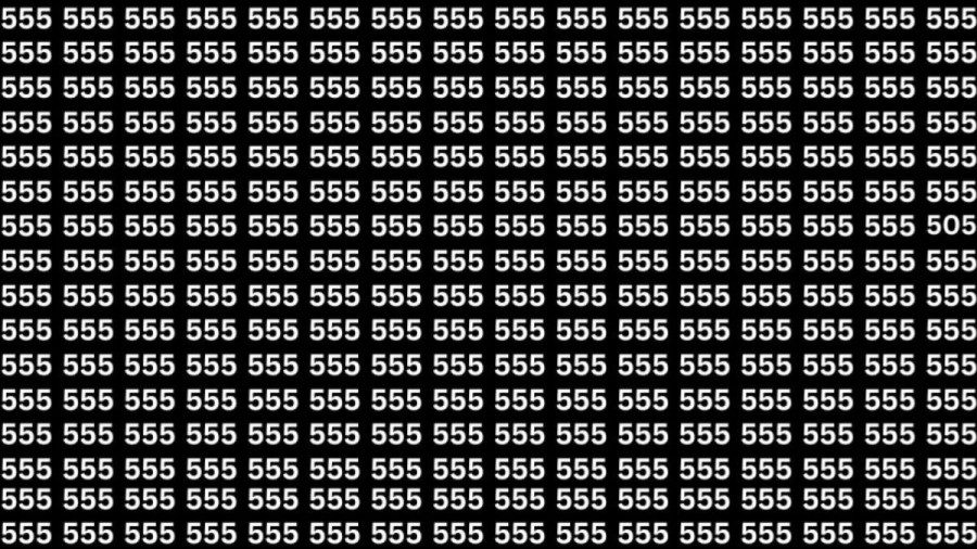 Brain Test: Can you find the Number 505 among 555 in 15 seconds?