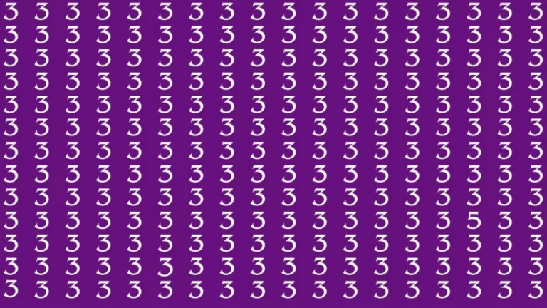 Brain Test: If you have Sharp Eyes Find the Number 5 among 3 in 20 Secs