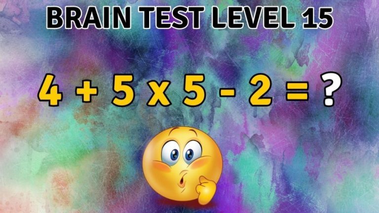 Brain Test Level 15: 4+5×5-2=?