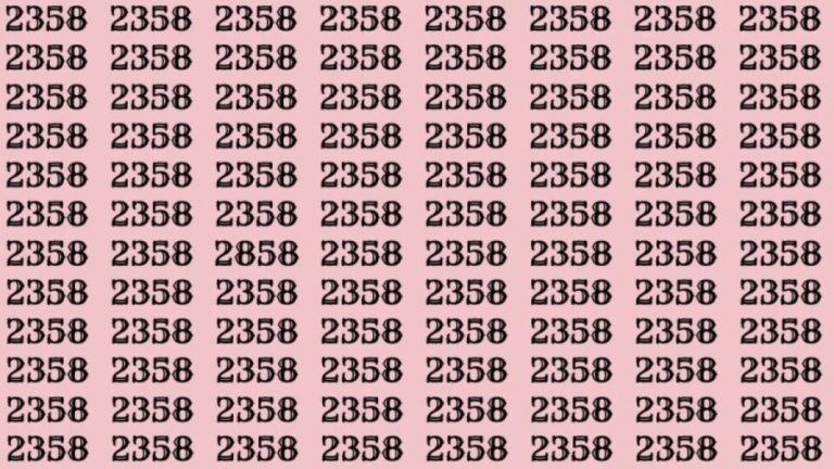 Can You Spot 2858 among 2358 in 30 Seconds? Explanation And Solution To The Optical Illusion