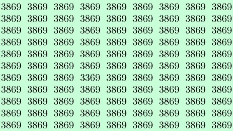 Can You Spot 3369 among 3869 in 30 Seconds? Explanation And Solution To The Optical Illusion