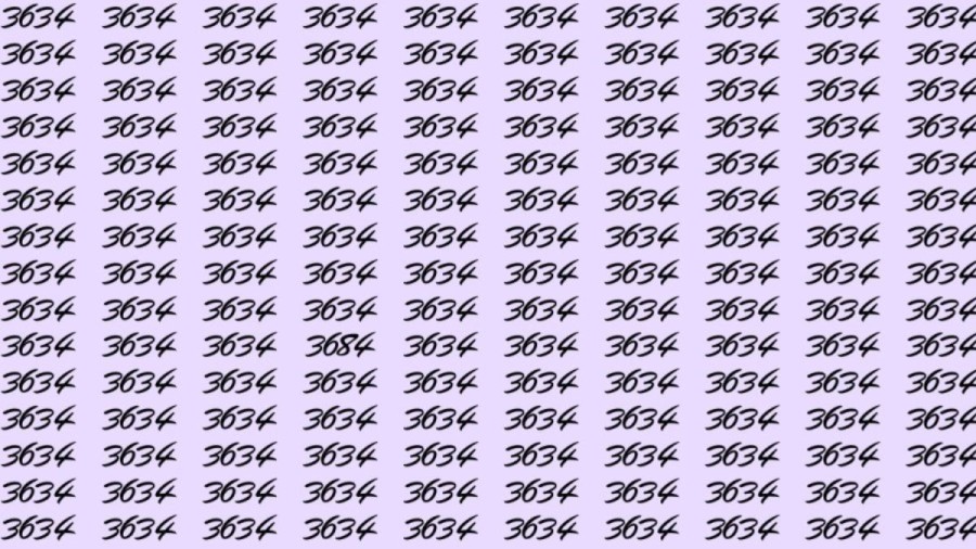 Can You Spot 3684 among 3634 in 30 Seconds? Explanation And Solution To The Optical Illusion