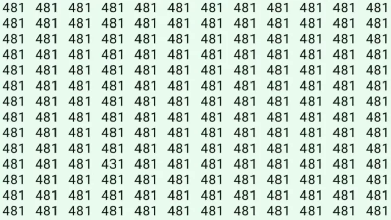 Can You Spot 431 among 481 in 5 Seconds? Explanation and Solution to the Optical Illusion