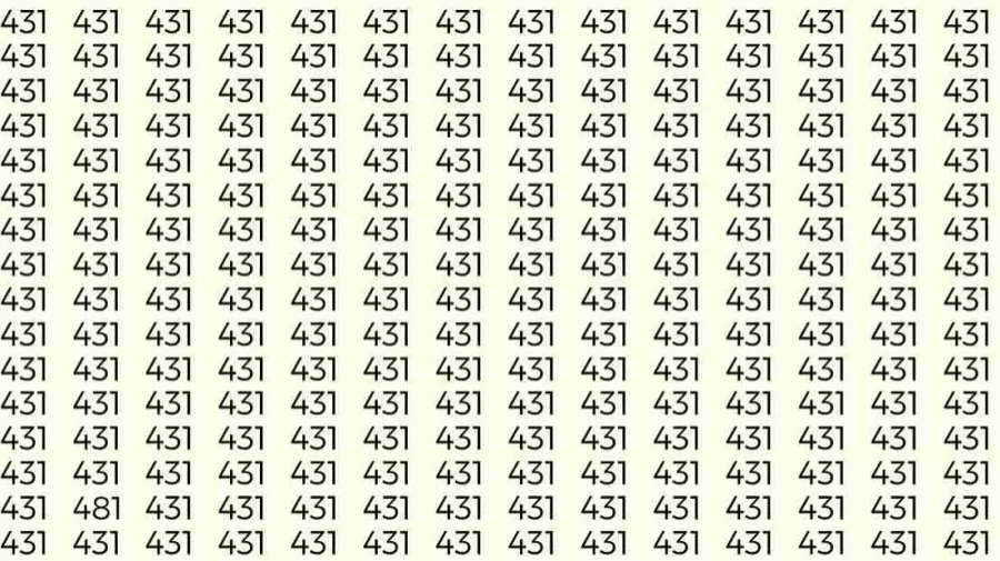 Can You Spot 481 among 431 in 5 Seconds? Explanation and Solution to the Optical Illusion