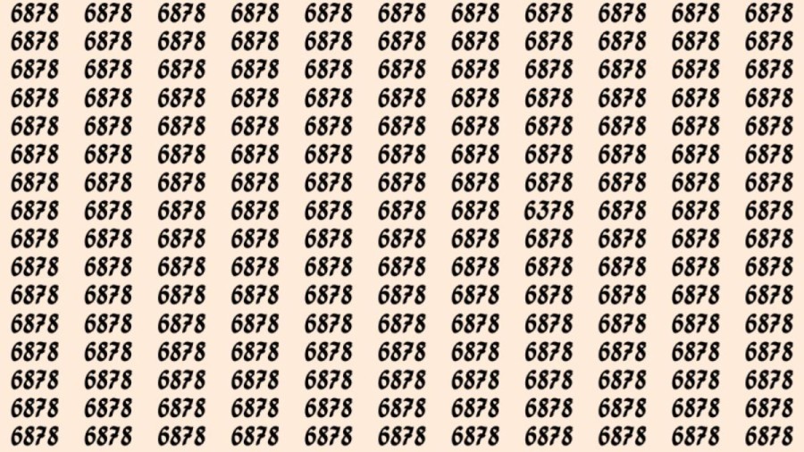 Can You Spot 6378 among 6878 in 20 Seconds? Explanation and Solution to the Optical Illusion