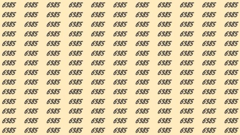 Can You Spot 6885 among 6385 in 20 Seconds? Explanation and Solution to the Optical Illusion