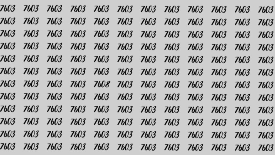 Can You Spot 7608 among 7603 in 30 Seconds? Explanation and Solution to the Optical Illusion