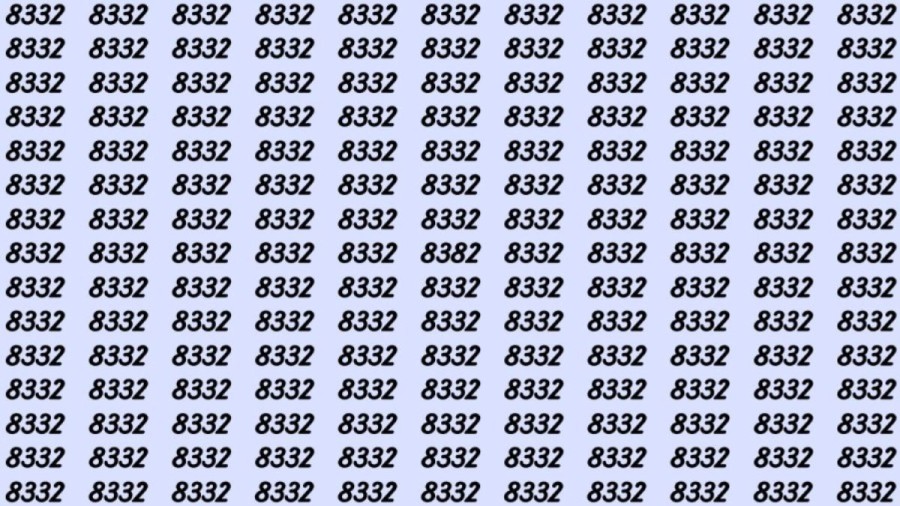 Can You Spot 8382 among 8332 in 30 Seconds? Explanation And Solution To The Optical Illusion