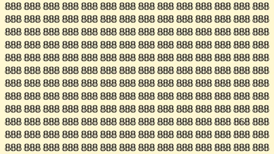 Can You Spot 868 among 888 in 30 Seconds? Explanation And Solution To The Optical Illusion