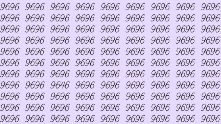 Can You Spot 9646 among 9696 in 30 Seconds? Explanation And Solution To The Optical Illusion