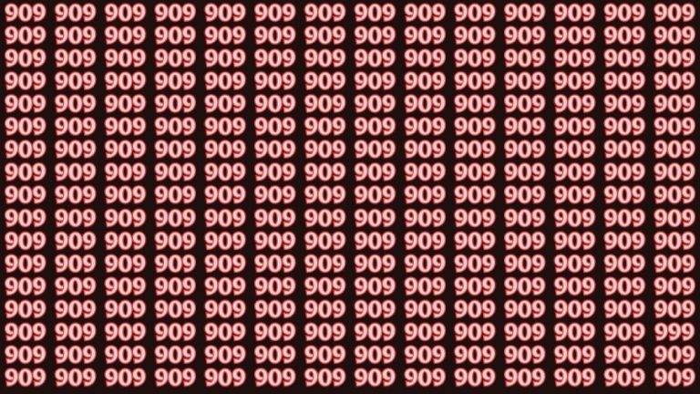 Can You Spot 999 among 909 in 30 Seconds? Explanation And Solution To The Optical Illusion