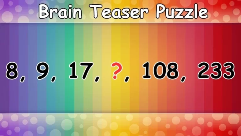 Find the Missing Number and Complete the Series – Brain Teaser Puzzle