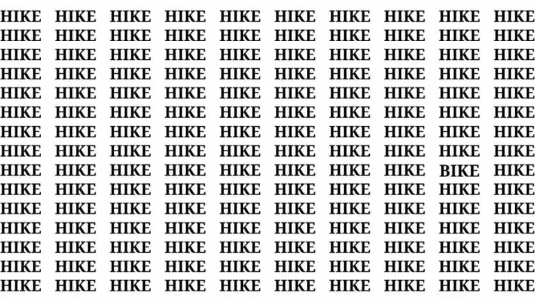 If you have Hawk Eyes Find the Word Bike among Hike in 15 Secs | Observation Brain Test