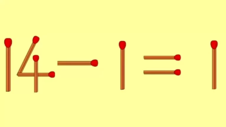 Matchstick Brain Test: 14-1=1 Fix The Equation By Moving 1 Stick | Matchstick Puzzle