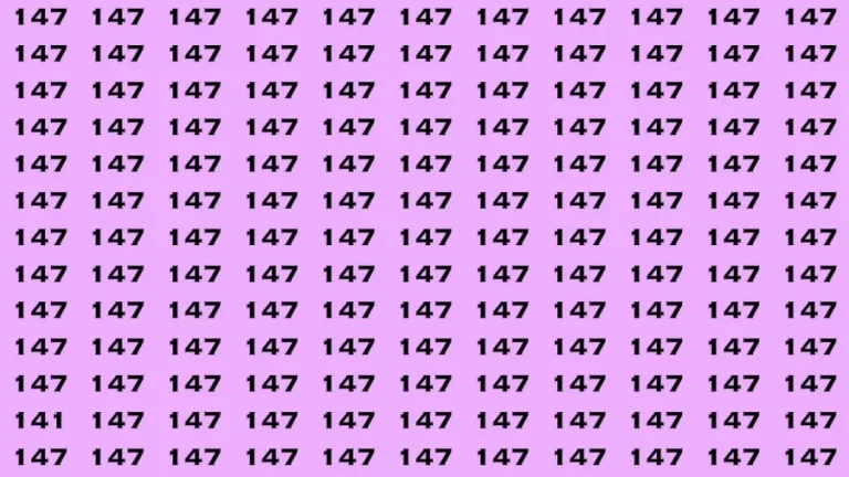 Observation Brain Teaser: If you have Keen Eyes Find the Number 141 among 147 in 15 Secs