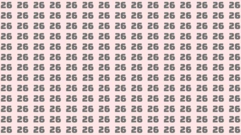 Observation Brain Test: Can you find the number 25 among 26 in 10 seconds?