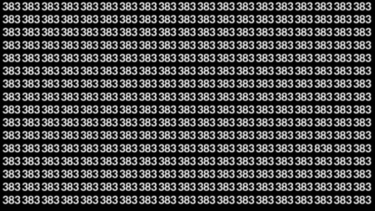 Observation Brain Test: Can you find the number 838 among 383 in 12 seconds?