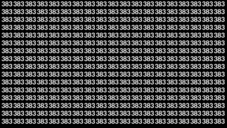 Observation Brain Test: Can you find the number 838 among 383 in 12 seconds?