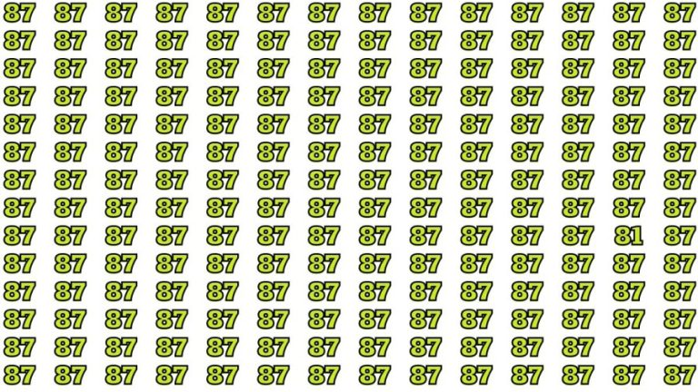 Observation Brain Test : If you have Keen Eyes Find the Number 81 among 87 in 15 Secs