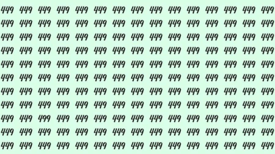 Observation Skill Test: Can you find the number 499 among 449 in 12 seconds?