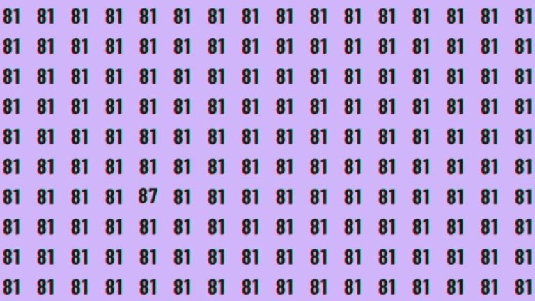 Observation Skill Test: Can you find the number 87 among 81 in 10 seconds?