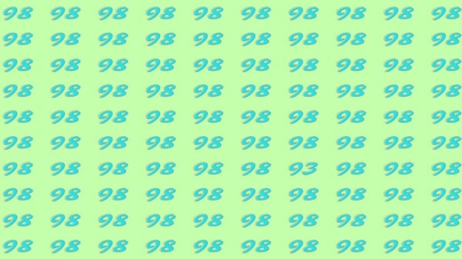Observation Skill Test: Can you find the number 93 among 98 in 10 seconds?