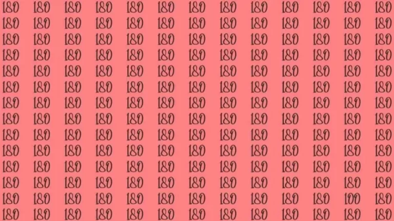 Observation Skills Test: Can you find the number 100 among 180 in 10 seconds?