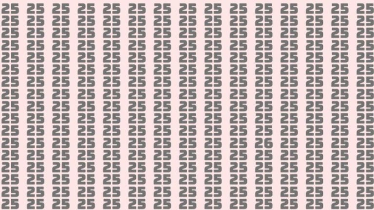 Observation Skills Test: Can you find the number 26 among 25 in 10 seconds?